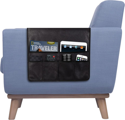6 HAOMAIJIA Anti Slip Sofa Armrest Organizer Arm Chair Bedside Caddy Storage Organizer For Recliner Couch With Pockets