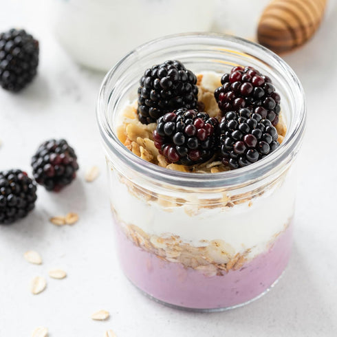 16oz 8 SHOWIN Overnight Oats Containers with Lids, Glass Jars with Lids pcs, Milk White, Wide Mouth Mason jars