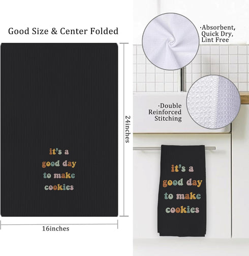 Funny Kitchen Towels, Dish Towels with Sayings, Tea Towels for Baking, Gifts for Bakers, 16x24 Inch