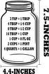 Kitchen Conversion Chart on Jar Magnet: Standard Cooking Measurements for Easy Recipe Baking