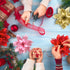 Christmas Poinsettia Artificial Flowers Decorations, 12 Pcs Glitter Flowers Picks for Xmas Tree Wreaths Garland