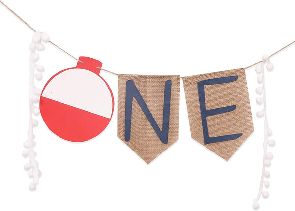 Ofishally One First Birthday Burlap Highchair Banner - The Big One Party