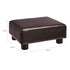 FIRST HILL FHW Small Ottoman Stool, PU Leather Modern Footrest Chair, Brown