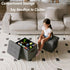 Hoiwio Closet Storage Ottoman Shoe Organizer for - Adjustable Dividers Storage Box for Shoes | Clothes | Toy | Blanket