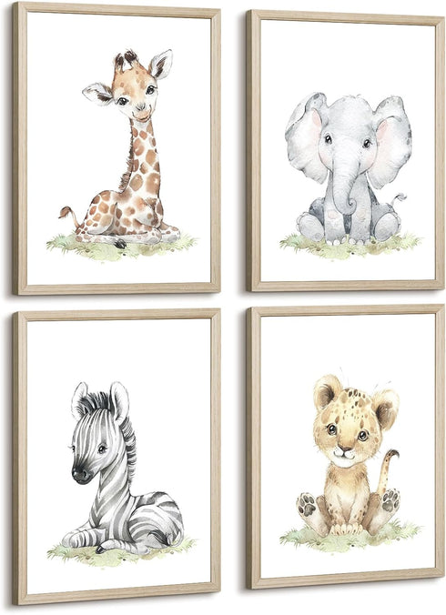 Baccone Safari Nursery Wall Art Decor Baby Animal Canvas Wall Art Woodland Nursery