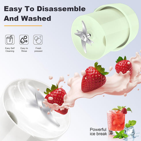 Portable Blender, 10 oz Mini Personal Blender for Smoothies, Fruits, and Veggies with Rechargeable USB, Easy to Clean suitable for Traveling or Camping(Green)… by Cozy Blue