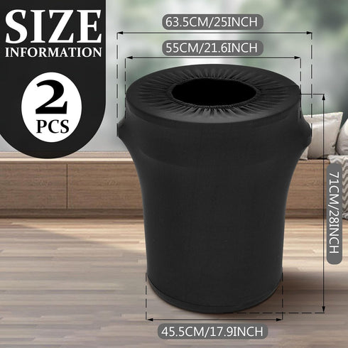 2 32 Tanlade Pcs Gallon Stretch Trash Can Spandex Cover Outdoor Waste Garbage Can Spandex Covers for Indoor Kitchen