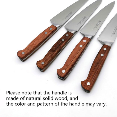 Utility Knife 5.5 Inch, MATTSTONE HILL Small Kitchen Knife, Compact Chef Knife, German Steel, Wood Handle