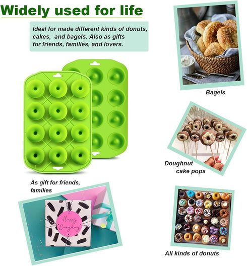 Silicone Donut Pan - Mini Baking Pan for Baking Delicious Donuts, Non-stick Bottom, Easy to Clean