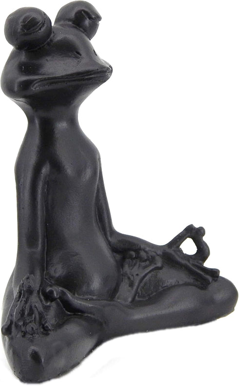 Bellaa 23101 Frog Statue - Meditation Lotus Pose Yoga Zen Buddha Outdoor Garden Decor, 6 Inch