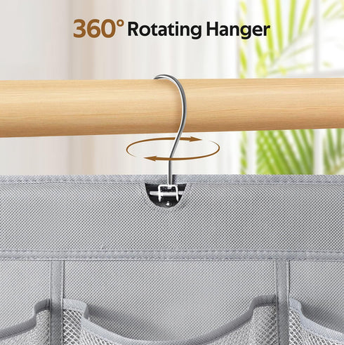 30 Closet MISSLO Large Pockets Dual Sided Hanging Shoe Organizer for with Rotating Hanger Hanging Shoe Shelves, Grey
