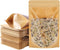100 PCS Stand Up Pouches, 4 x 6 inch Kraft Paper Food Bags with Clear Window, Reusable Ziplock Storage Bags for Foods