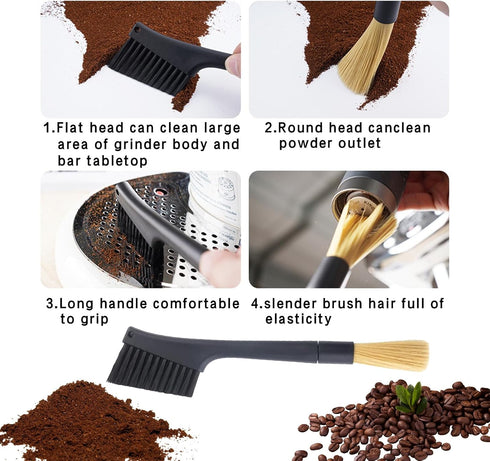 Coffee Brush,3pcs Espresso Brush Coffee Cleaning Brush Coffee Filter Cleaning Brush,Suitable For Espresso Machine With Grinder For Home,Espresso Machine Cleaning Set.
