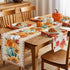 LooPoP 13x108 Inches Thanksgiving Fall Pumpkin Table Runners Maple Leaf Orange Lattice Long Washable Table Runner