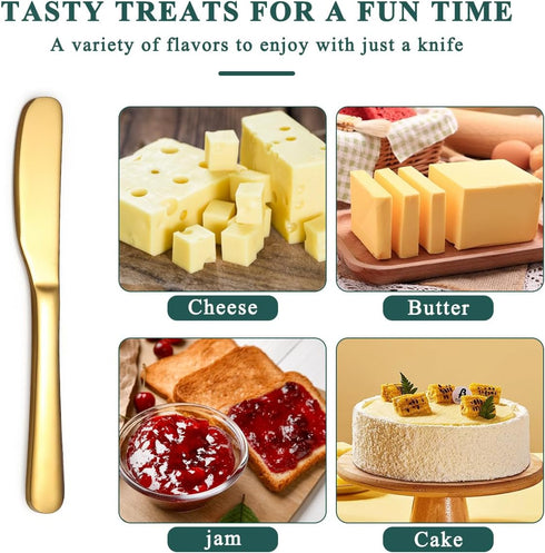 6 5.6", Berglander Butter Knife Spreader Pieces Stainless Steel Gold Butter Knives, Butter Spreader Gold Kitchen