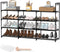 DYJIEKAI 3 Row 4 Tier Long Shoe Rack, Black Metal Stackable Shoe Shelf