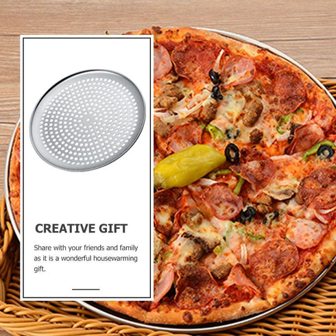 Yardwe Pizza Pan for Oven, 8 Inch Nonstick Round Baking Sheet, Stainless Steel with Holes for Home Baking