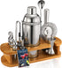 Cocktail Shaker Set Bartender Kit: 13-Pcs Bar Tools Set with Bamboo Stand,