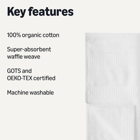 12 x1 2 inches, 6-Pack, Amazon Basics Organic Cotton Waffle Kitchen Dish Cloths - Ultra Absorbent, Quick Drying