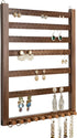Mymazn Easy Assemble Solid Walnut Wood Earring Wall Holder Hanging Jewelry Organizer