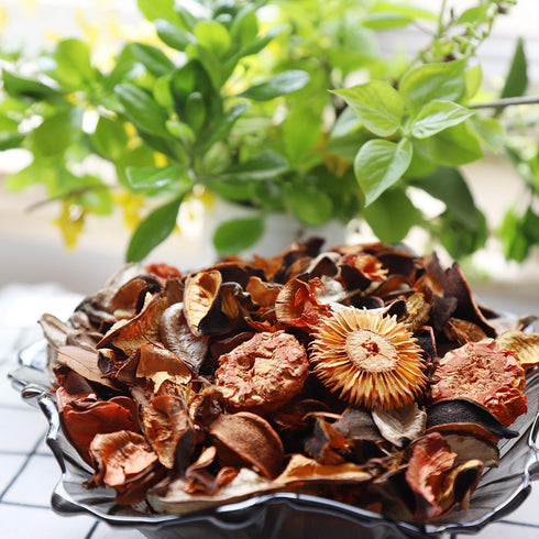 Qingbei Rina Fall Potpourri Bags, Orange Scented Dried Flowers, Autumn Decorative Bowl Filler, 8.4oz