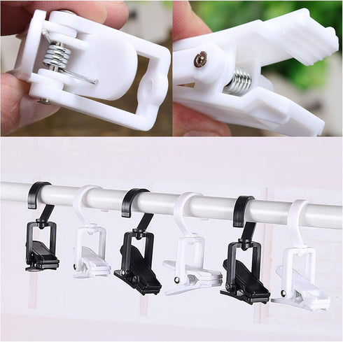 Super Strong Swivel Hanging Hooks, Laundry & Curtain Clips, Beach Towel Clips, 4.3-inch, White (10-pack)
