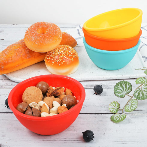 Webake Small Silicone Bowls, 4 Pack 8oz Unbreakable Prep Bowls for Ice Cream, Snack, Dessert Serving, Oven and