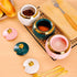 WHJY Ceramic Sugar Bowl with Lid and Spoon, Golf Design Porcelain Salt Container, Modern Spice Box for Kitchen - White