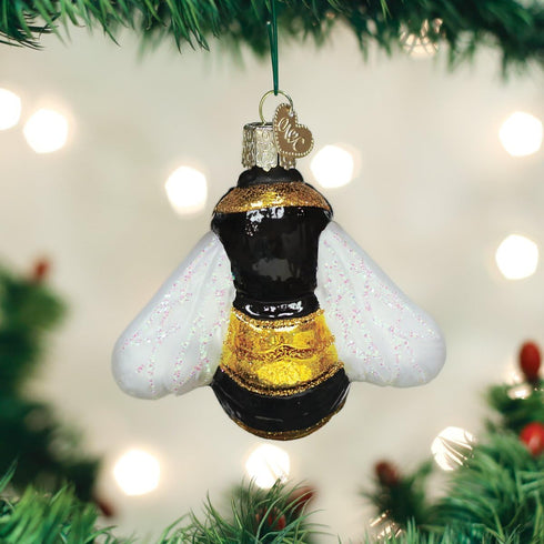 Old World Christmas Bee Collection Glass Blown Ornament for Christmas Tree, Bumblebee