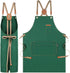 Chef Apron with Cross Back Straps for Men Women - Cotton Canvas Apron for Kitchen Cooking, Artists Painting