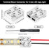 25 Pack Solderless LED Tape Light Connector 2 Pin Terminal Block Connector Screw Down LED Strip Connector Tape to Wire for 5V 12V 24V Single Color LED Strip Lights (Clear,8mm)