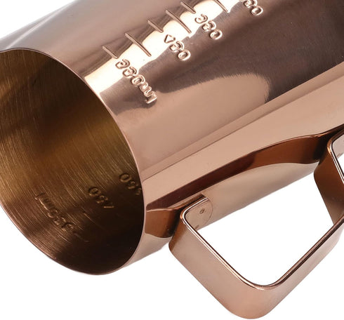 Rose Gold Stainless Steel Milk Frothing Cup, 550ML Pitcher for Coffee Steaming and Latte Art