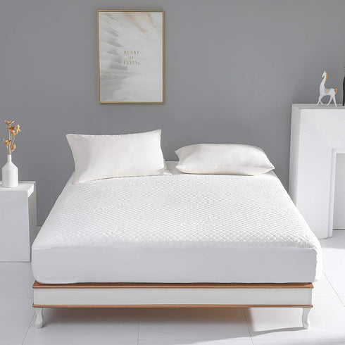 King Size Waterproof Mattress Protector, Rayon from Bamboo Cooling Fitted Cover with Deep Pocket
