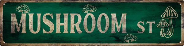 Vintage Tin Sign Retro Metal Mushroom St Signs Stylish Wall Art Plaques