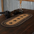 VHC Brands Farmhouse Primitive Jute Black Textured Table Runner w/Stenciled Stars 13"x36"