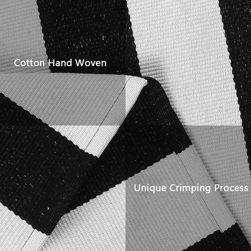 Seavish Black and White Striped Rug, 23.6" x 35.4" Christmas Welcome Mat for Front Door Porch