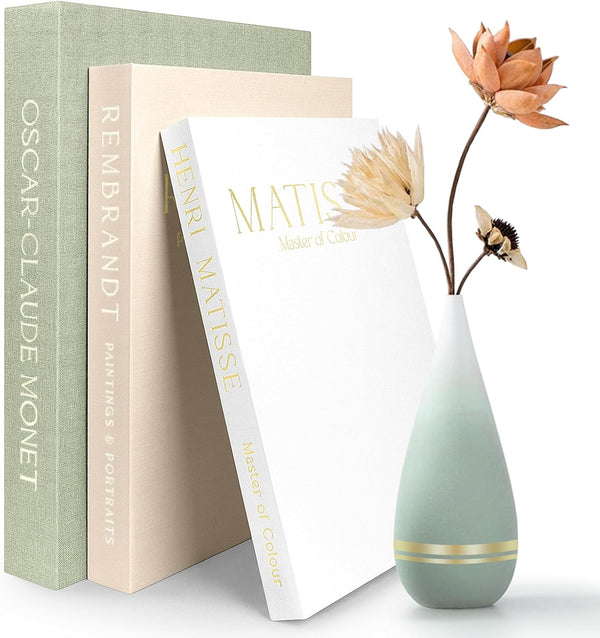 Decorative Books for Home Decor- 3Pcs Linen Decorative Boxes for Aesthetic Room