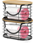 Haotao 2 Pack Trash Bag HolderStackable Trashbag Dispenser With Bamboo LidWall Mount Garbage