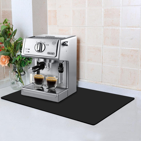 QPIX DIGITAL Coffee Mat for Countertop - 19"x12" Super Absorbent Dish Drying Mat for Kitchen