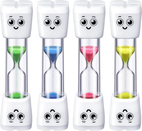 Weewooday 4 Pieces Toothbrush Timer for Kids - 2 Minute Sand Timer for Proper Oral Hygiene (Blue, Pink, Yellow, Green)