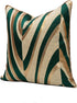 THE-TINOART 20x20 Inch Geometric Accent Throw Pillow Covers Emerald Green and Metallic Gold Jacquard Decorative Pillow