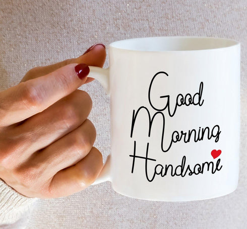 Retreez Funny Mug - Good Morning Handsome 11 Oz Ceramic Coffee Mugs - Sarcastic, Motivational Birthday Gifts for