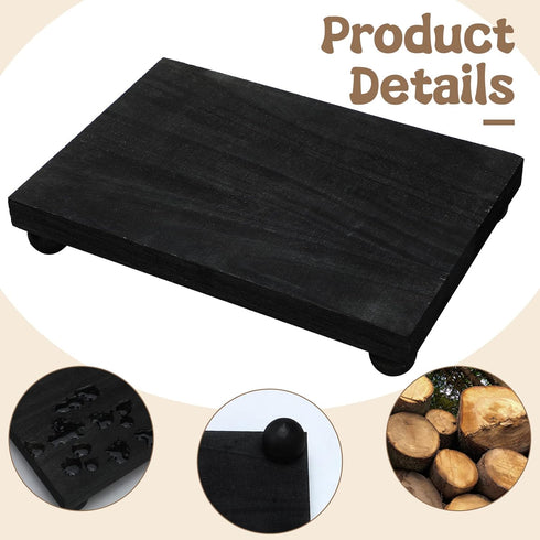 Counter Display(Classic,Black,9 6 Inch) Amyhill Wood Pedestal Stand Kitchen Soap Tray Farmhouse Wooden Riser Stand