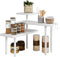 IBUYKE Countertop Organizer,3-Tier Spice Racks,Kitchen Counter Corner Shelf,4 Side Hooks,Adjustable Countertop Shelf