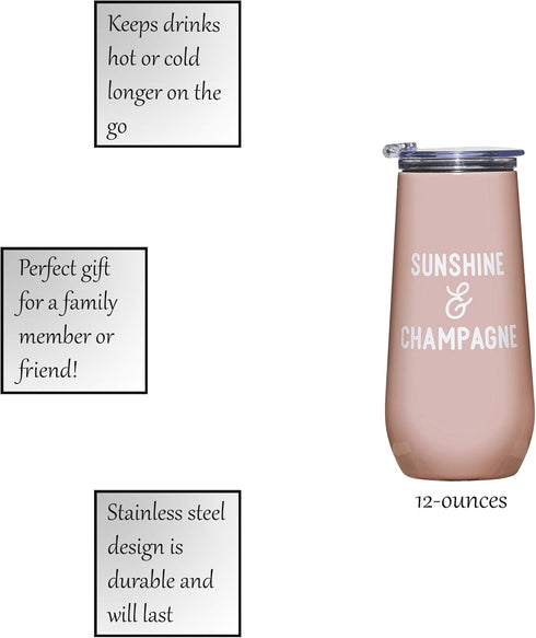 Santa Barbara Design Studio SIPS Drinkware Champagne Tumbler, 12-Ounce, Sunshine