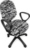 Lunarable Camo Office Chair Slipcover, Decorative Stretch and Washable Fabric Cover, Standard Size, Grey Dimgray Purple