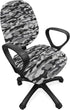Lunarable Camo Office Chair Slipcover, Decorative Stretch and Washable Fabric Cover, Standard Size, Grey Dimgray Purple