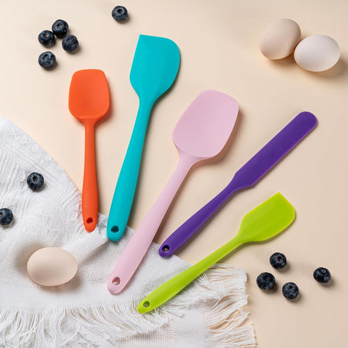 Silicone Spatula Set, 5 Piece - High Heat Resistant Rubber Spatulas for Baking, Cooking, Mixing, Dishwasher Safe