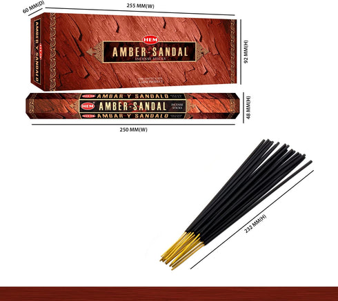 Amber - Box of Six 20 Gram Tubes, HEM Incense