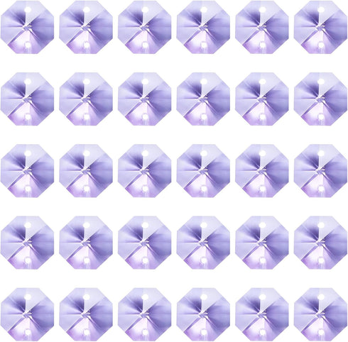 PATIKIL K9 Crystal Octagon Beads 2 Holes Pendants, 30 Pack 14mm Chandelier